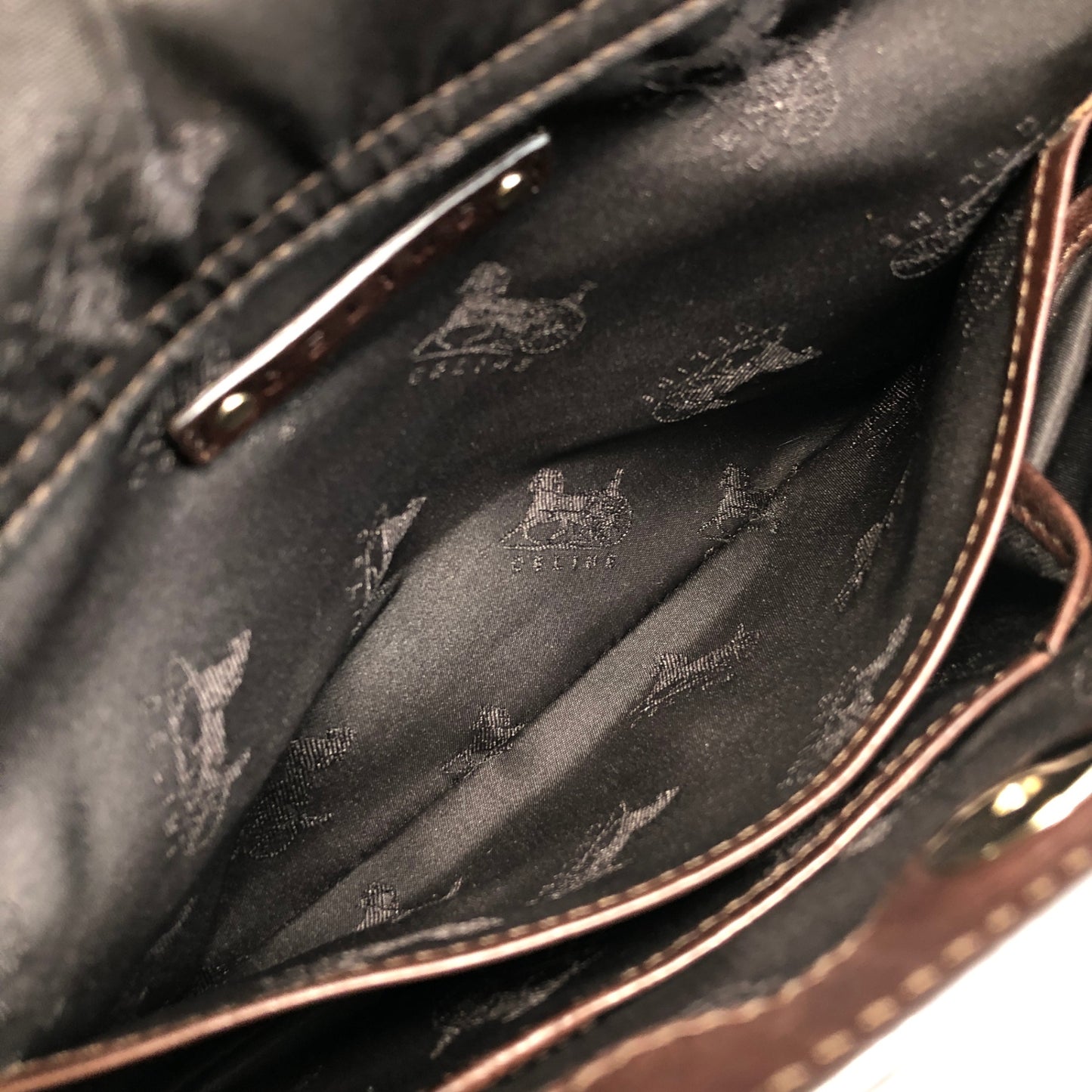 CELINE 馬車圖案肩背包 Hobobag 棕色 復古 icwcbk