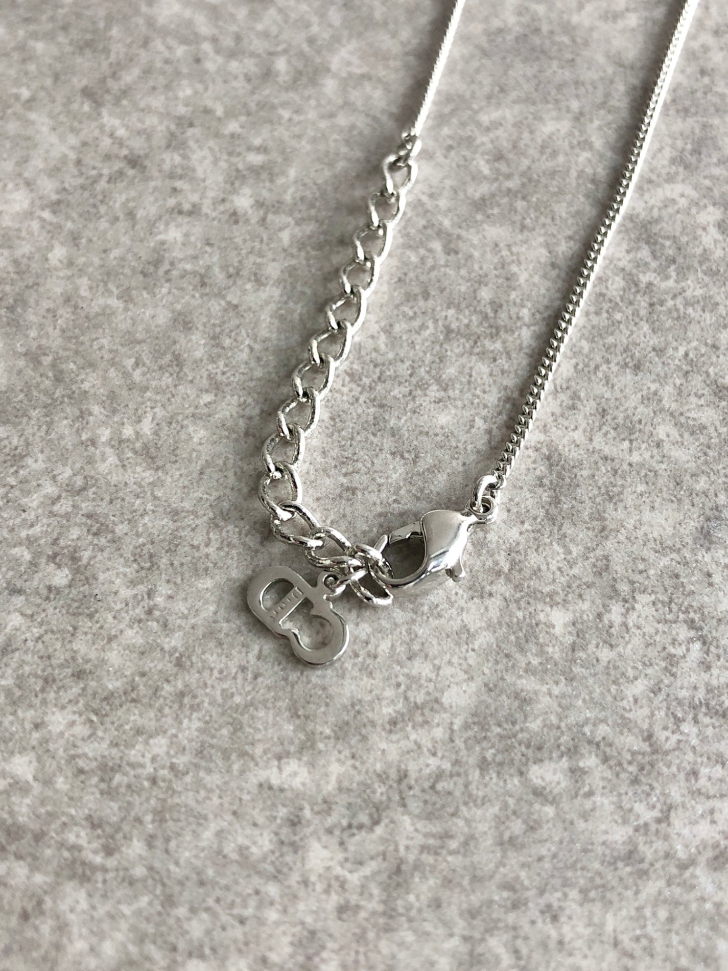 Christian Dior Logo Motif Necklace Silver Vintage 756hyr