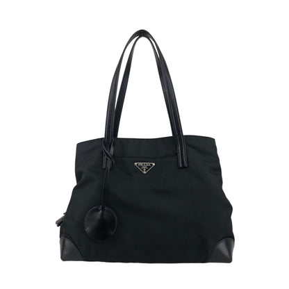 PRADA Tessuto Triangle Logo Totebag Black Vintage nz73vd