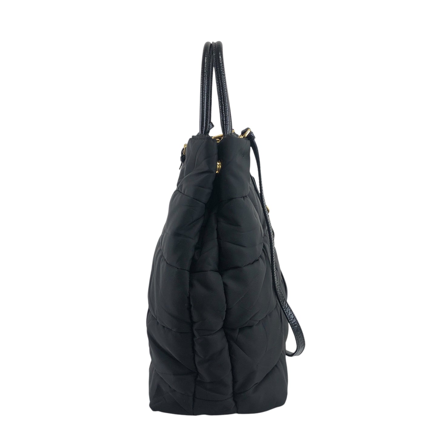 PRADA Triangle Logo Two-way Handbag Shoulder bag Black Vintage gj4fbh