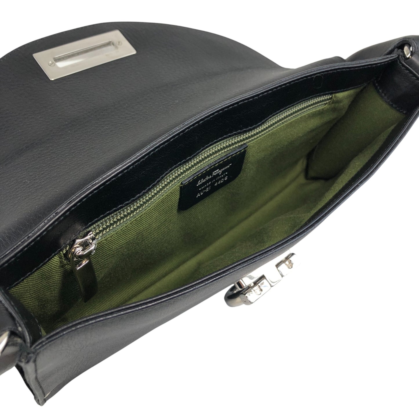 Salvatore Ferragamo Gancini Shoulder bag Black Vintage k7ui2k