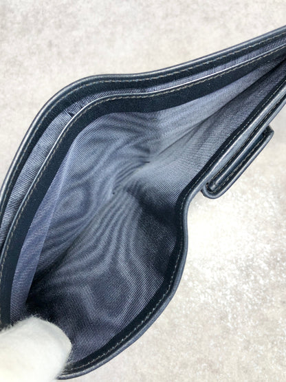 CELINE Carriage Folded Wallet Navy Vintage rrcn43