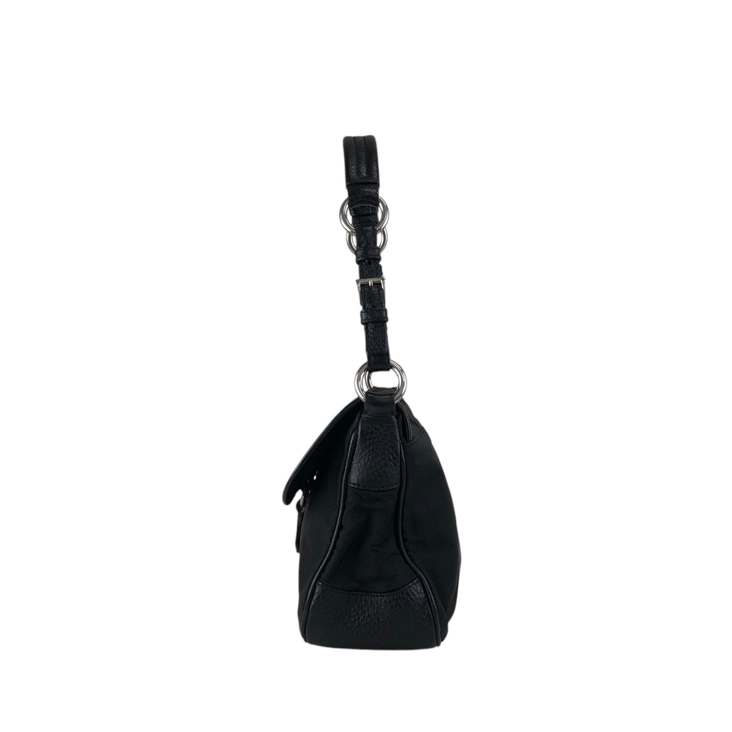 PRADA Triangle Logo Shoulder bag Hobobag Black Vintage ytkjet