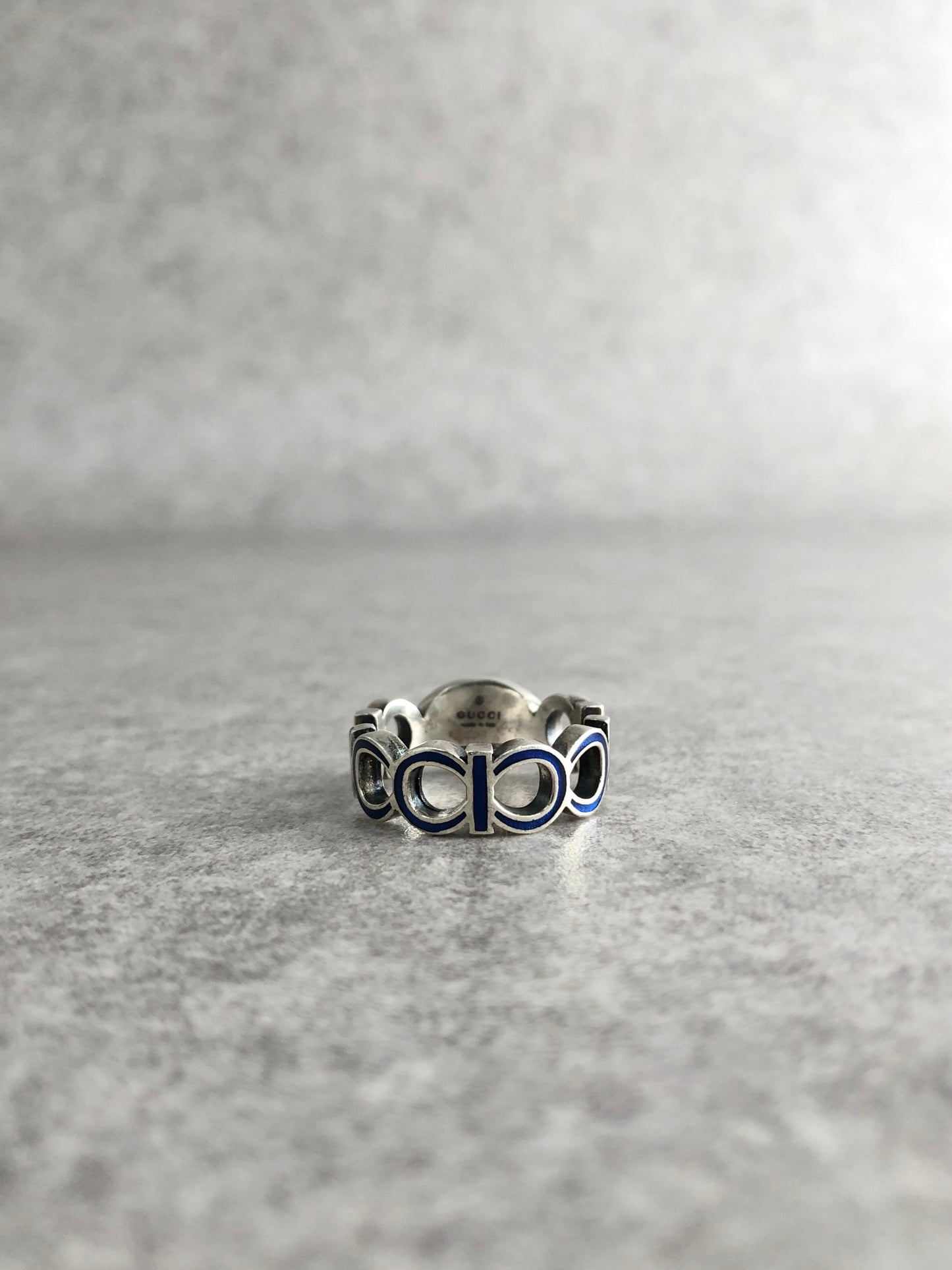 GUCCI locking SILVER925 Ring Silver Vintage 2sbjsr