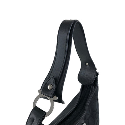 Salvatore Ferragamo Gancini Shoulder bag Black Vintage fxsbuf