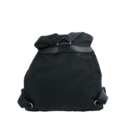 PRADA Triangle Logo Double Pocket Backpack Black Vintage r3p8hj