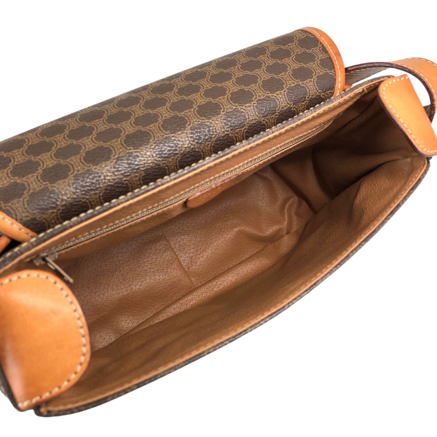 CELINE Macadam Blason Shoulder bag Brown Vintage 6pmbjw