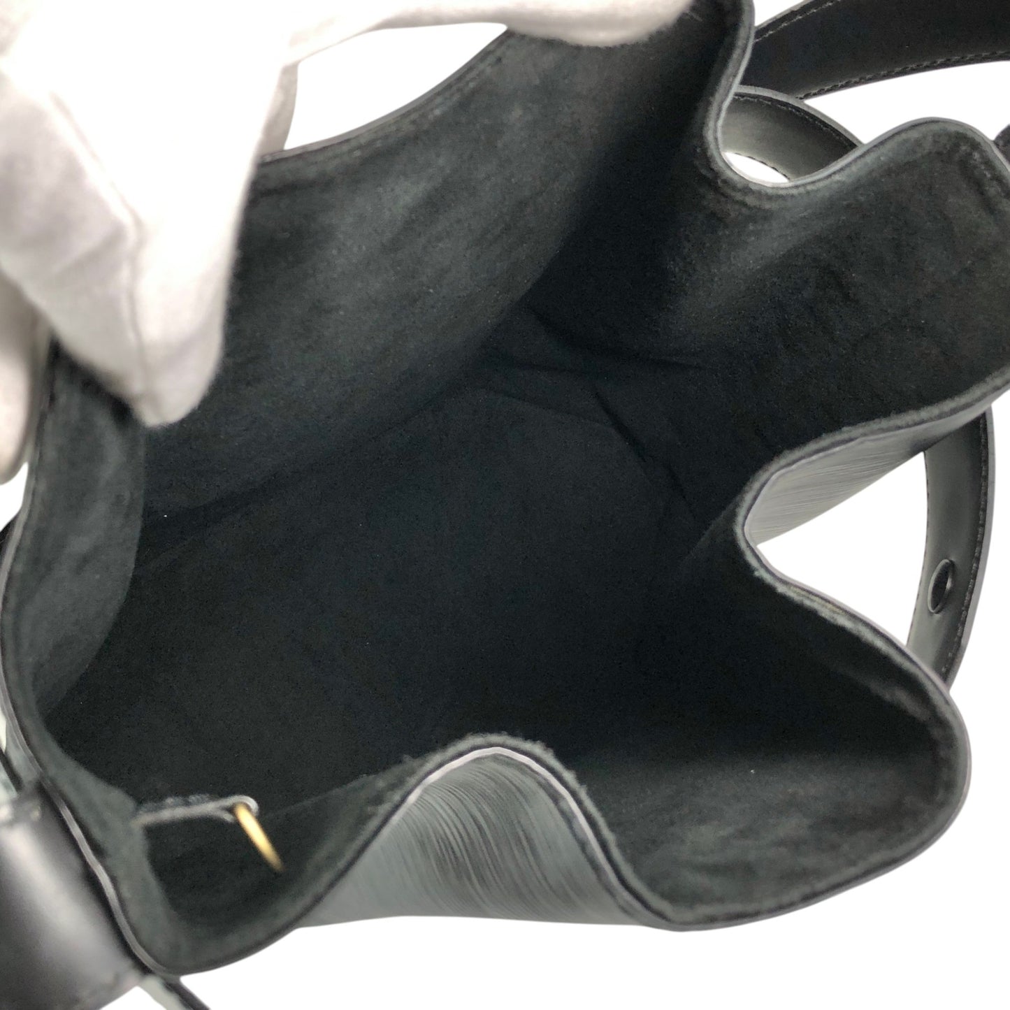 LOUIS VUITTON Epi Drawstring Shoulder bag Black Vintage 6ajzsh