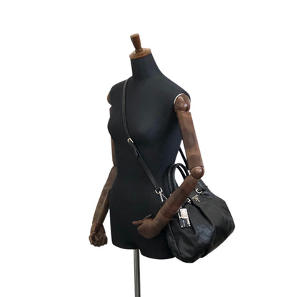 PRADA Logo Two-way Handbag Shoulder bag Black Vintage guwiir