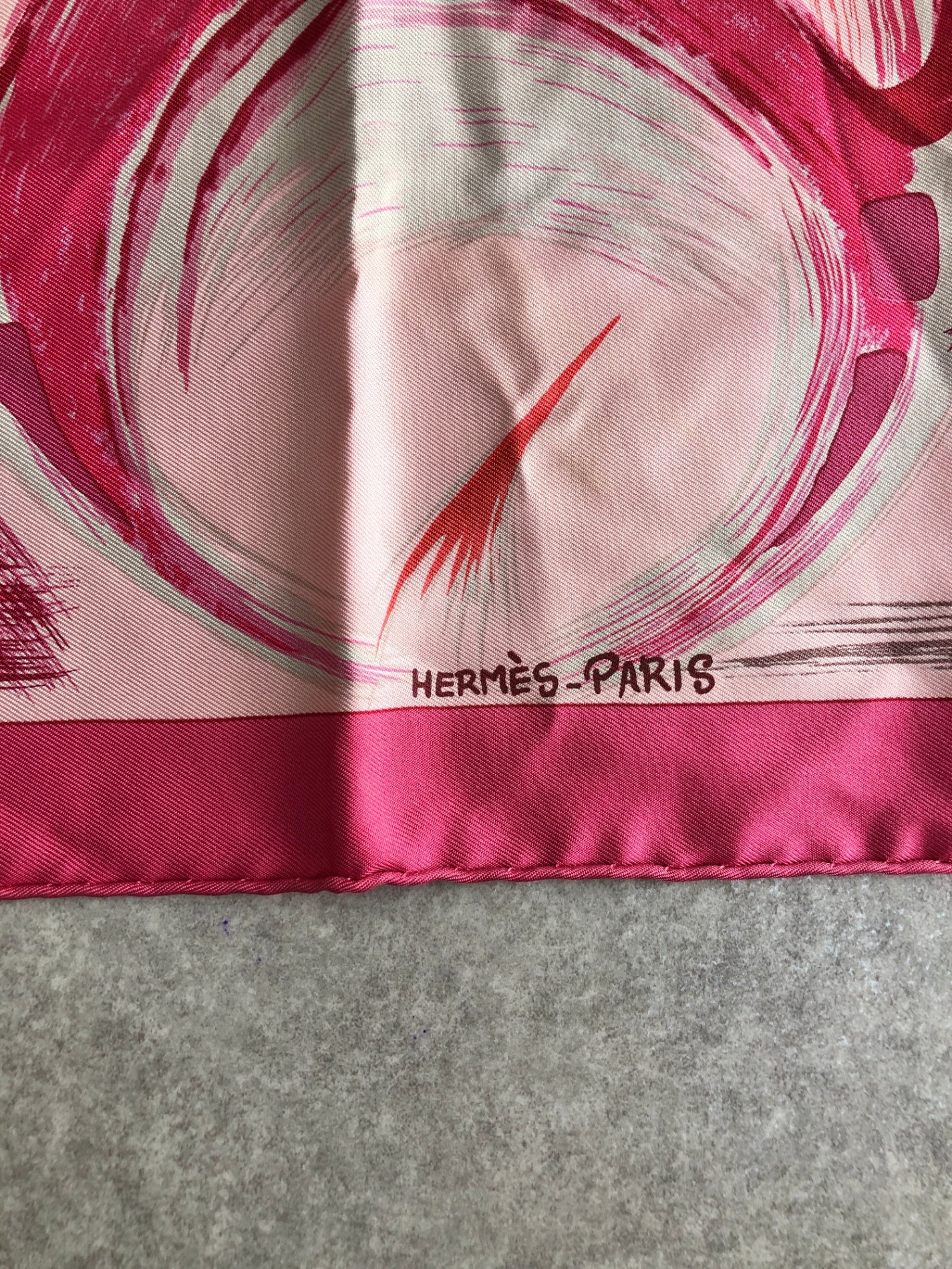 HERMES SILK Scarf Pink Vintage dmp2j5