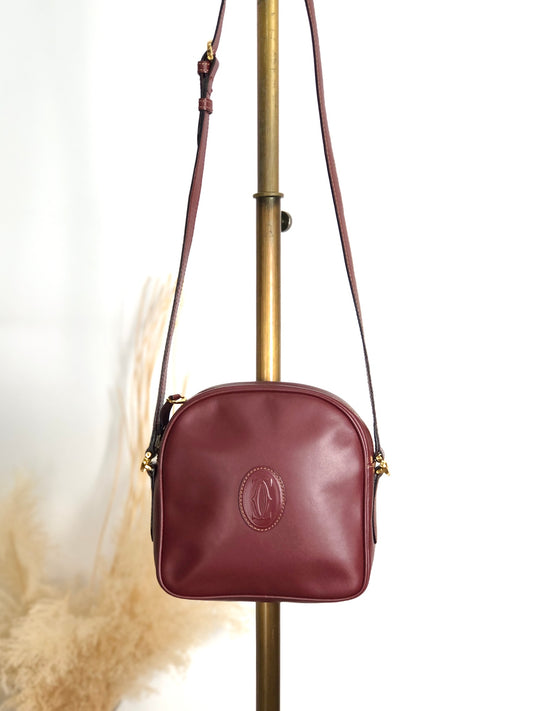 Cartier Logo Shoulder bag Bordeaux Vintage mvp2iy