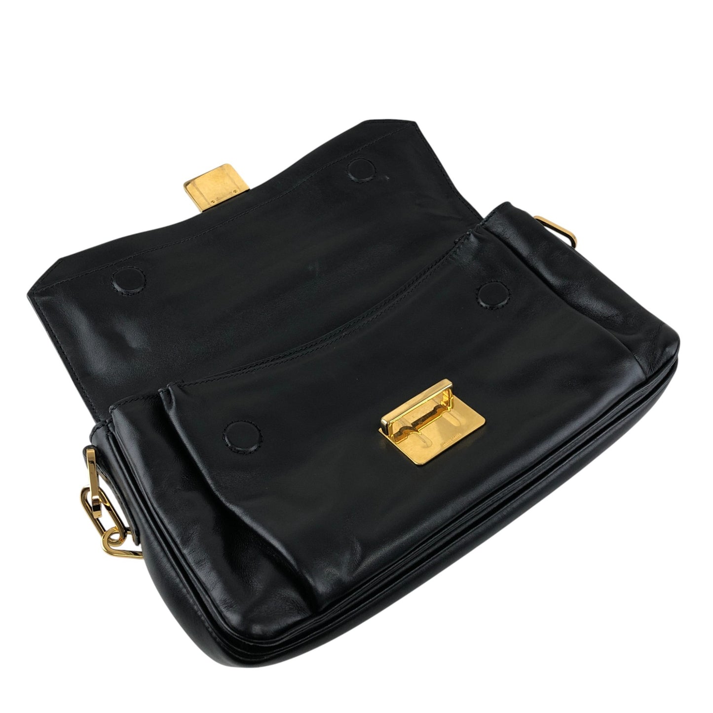 miumiu Turn Lock Chain Shoulder bag Black Vintage prsynv