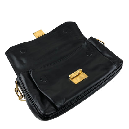 miumiu Turn Lock Chain Shoulder bag Black Vintage prsynv