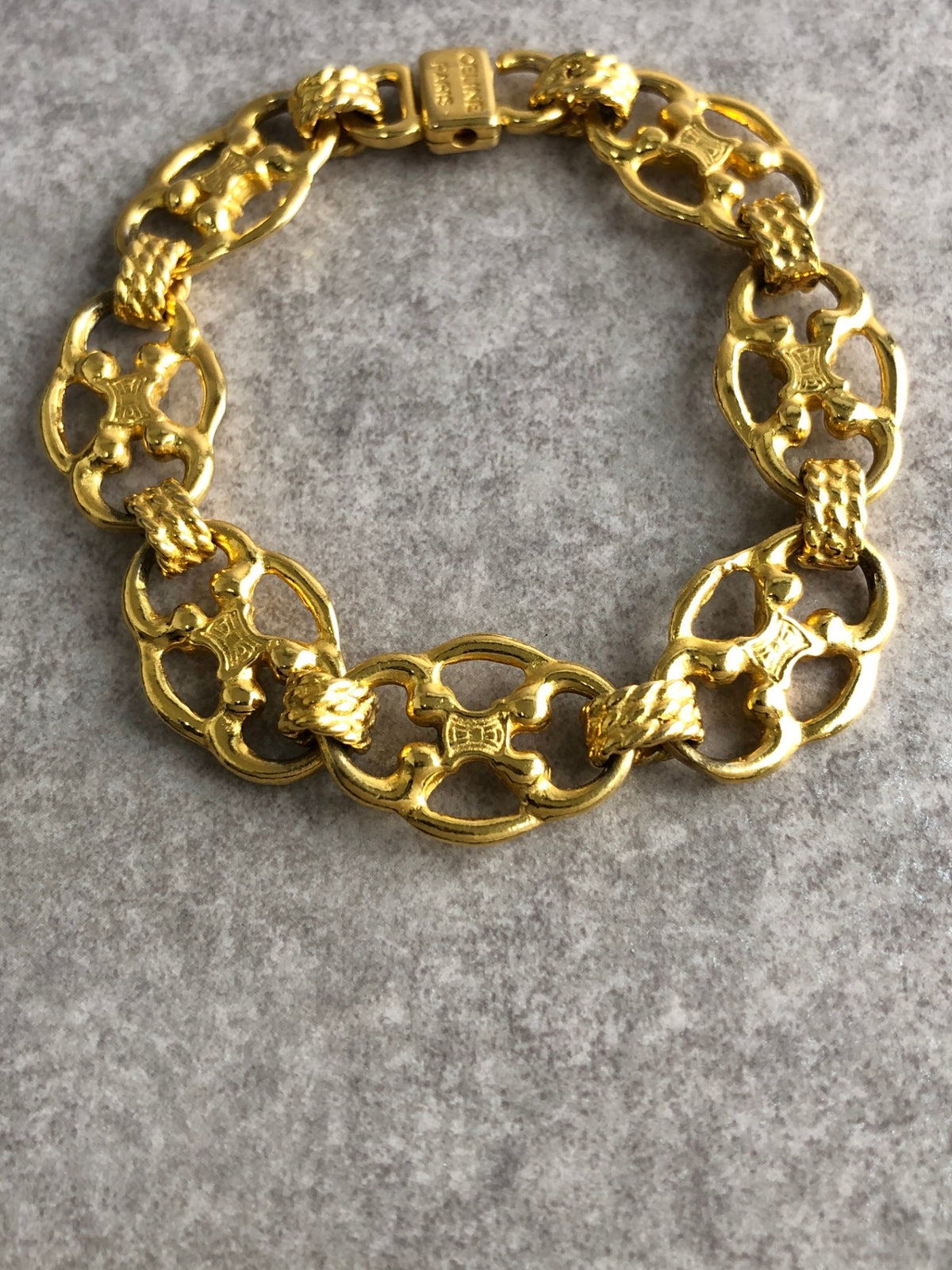 CELINE Blason Bracelet Gold Vintage c8w5h2