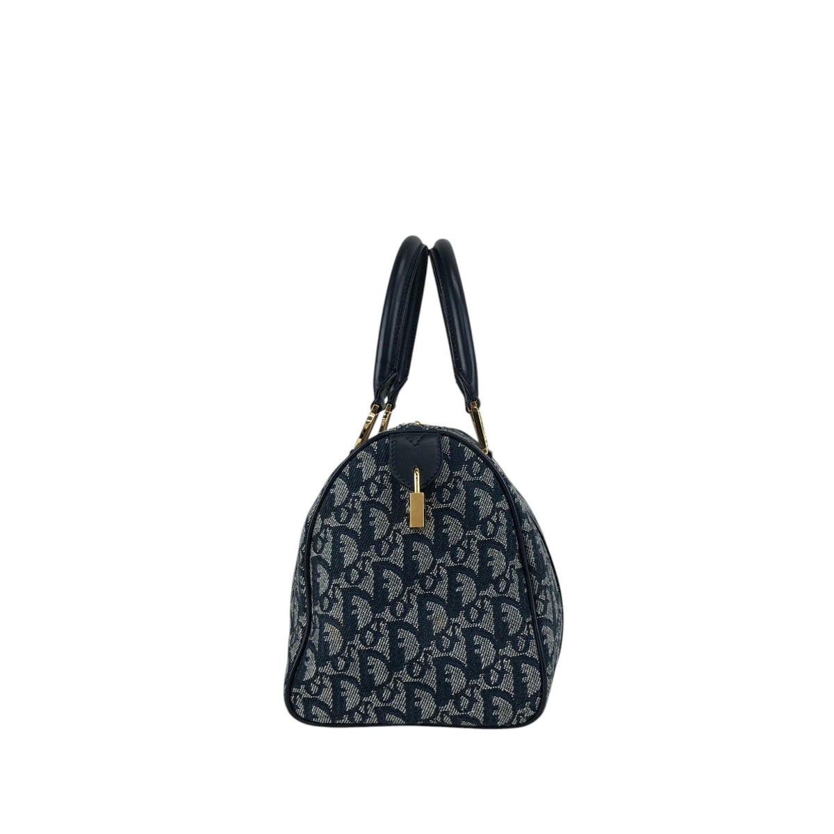 Christian Dior Trotter Small Boston bag Handbag Navy Vintage nt87zs