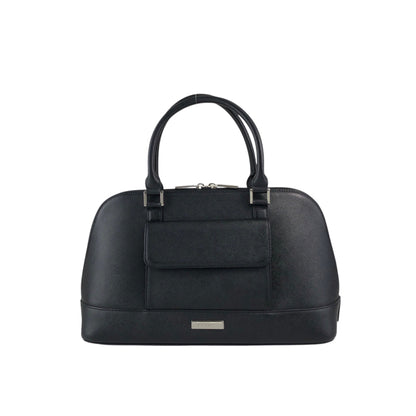 BURBERRY Front Pocket Handbag Black Vintage h2h7ny
