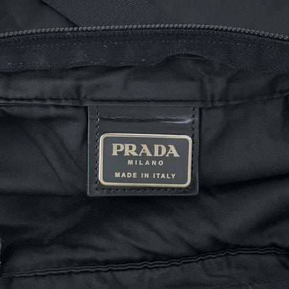 PRADA Tessuto Triangle Logo Handbag Totebag Black Vintage crng7f