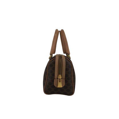 CELINE Macadam Two-way Handbag Shoulder bag Brown Vintage jjjan3