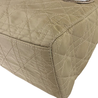 Christian Dior Lady Dior Cannage Logo Charm Handbag Beige Vintage 8h86ku