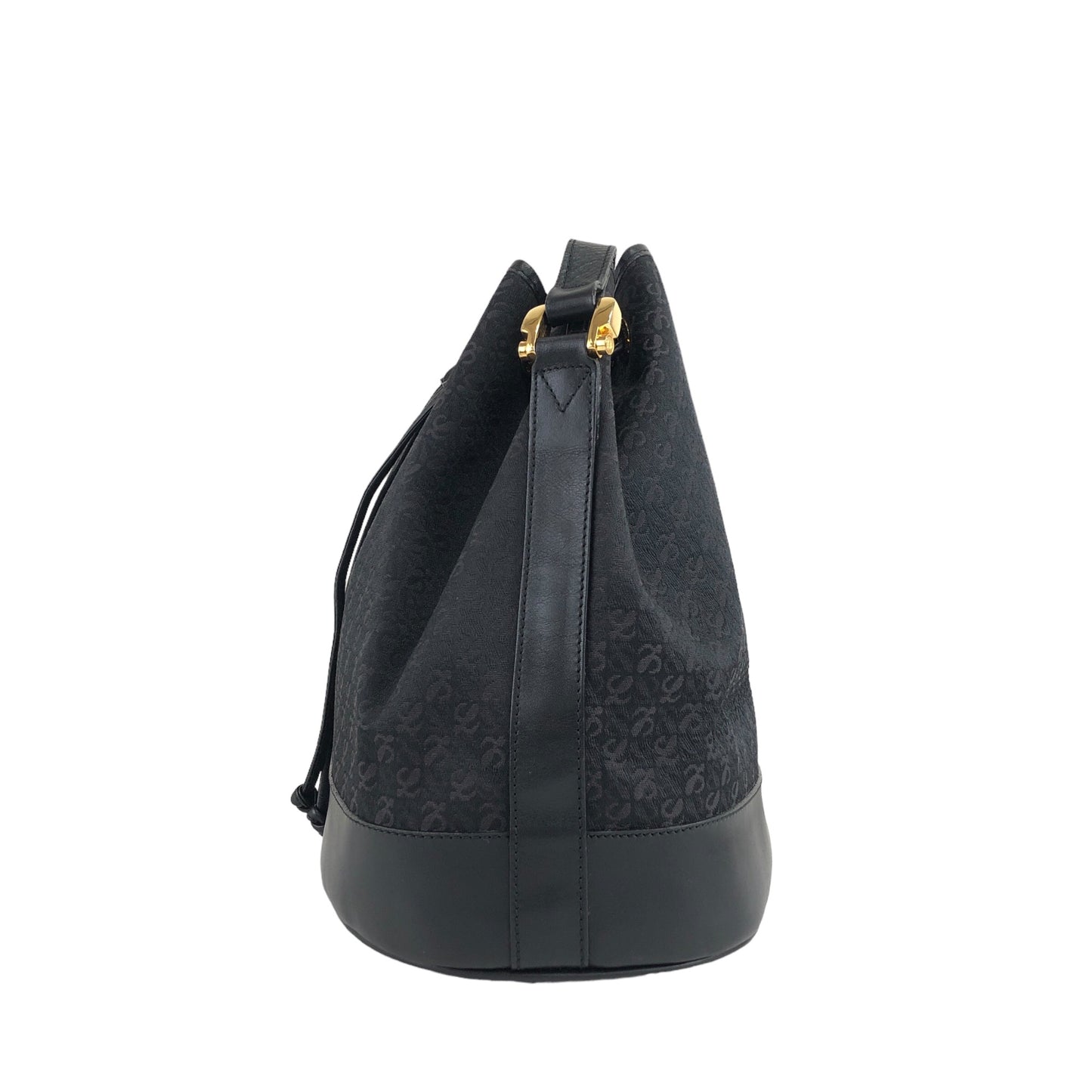 LOEWE Anagram Drawstring Shoulder bag Black Vintage ph8edx