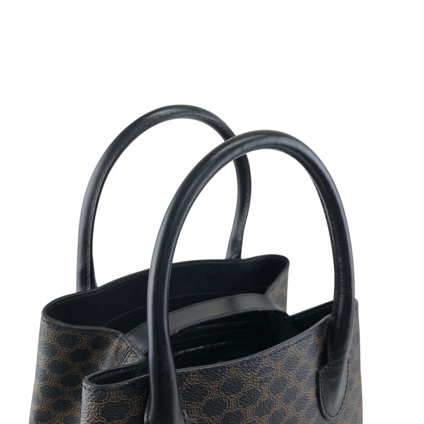 CELINE Macadam Blason Handbag Totebag Black Vintage ypkjyr