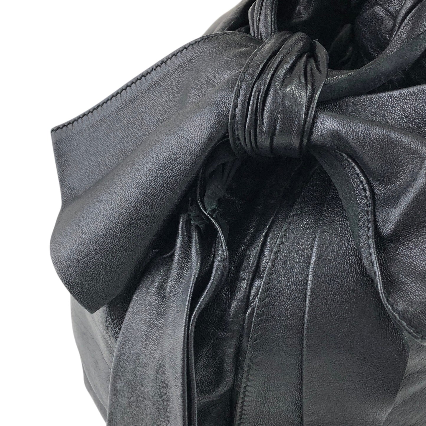 PRADA Logo Ribbon Totebag Black Vintage 548imc