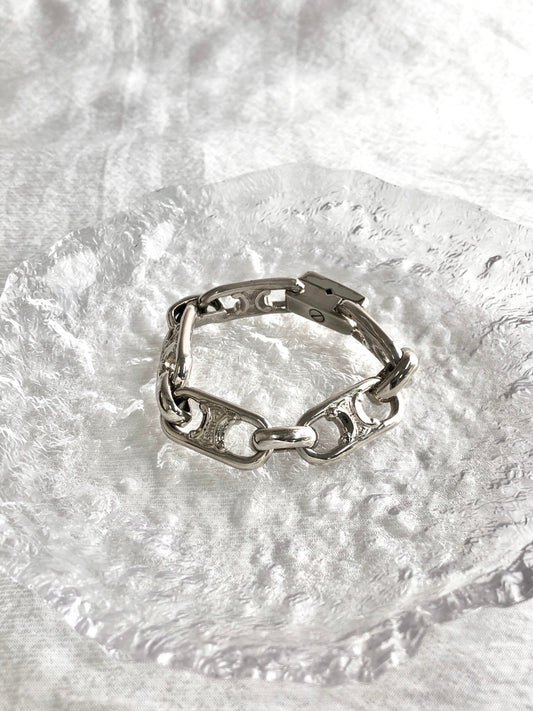 CELINE Triomphe Bracelet Silver Vintage ckacma