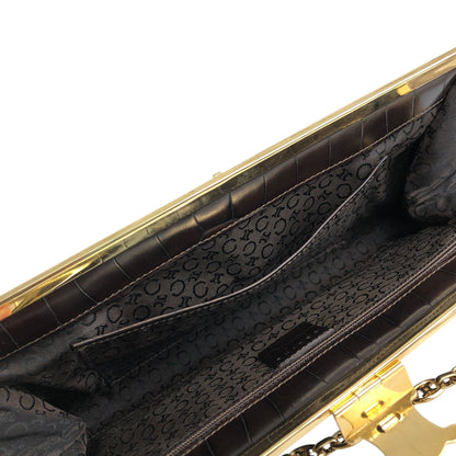 CELINE Triomphe Chain Shoulder bag Brown Vintage tedt2b