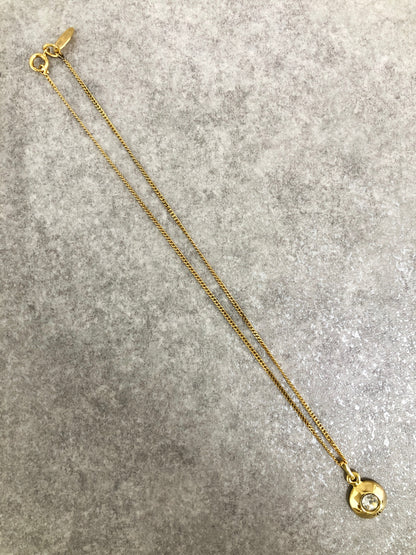 CHANEL Coco Mark Stone Necklace Gold Vintage zy3zit