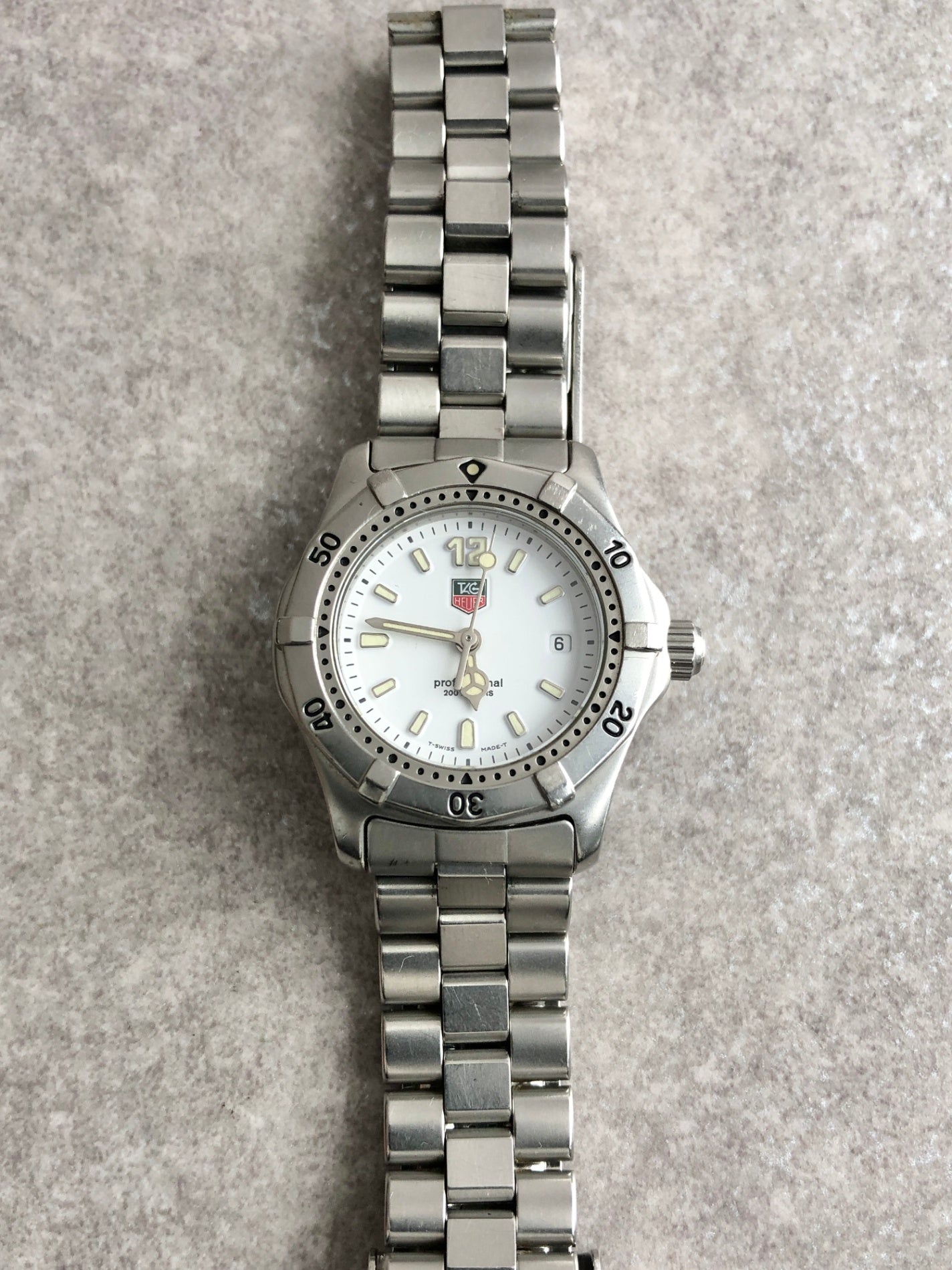 TAG Heuer Quartz Watch Silver Professional 200 wk1311 Vintage j455hr