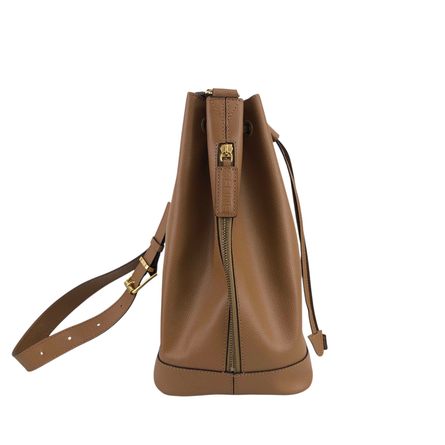 CELINE Drawstring Shoulder bag Brown Vintage e2mn4e