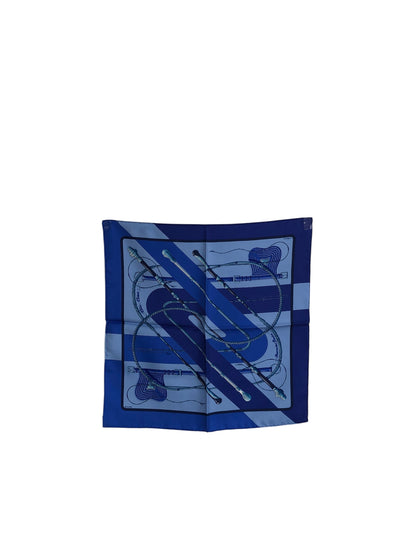 HERMES Silk Scarf Blue Vintage ftk4ph