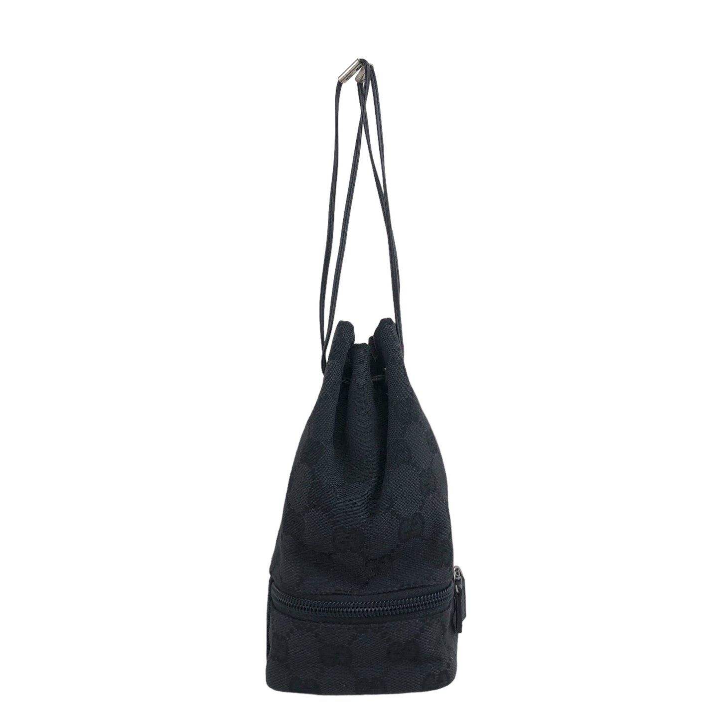 GUCCI GG Canvas Drawstring Small Handbag Black Vintage yxamig