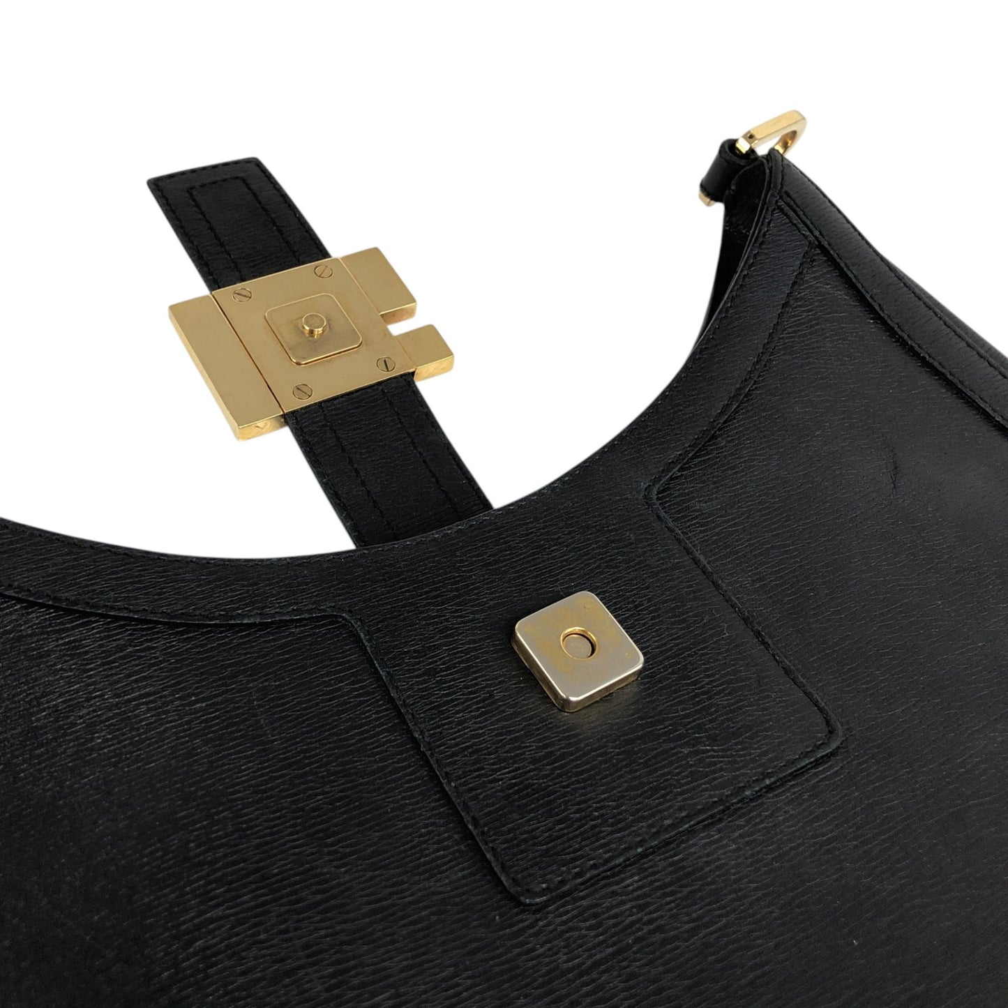 GUCCI G Motif Shoulder bag Black Vintage 3z62yh