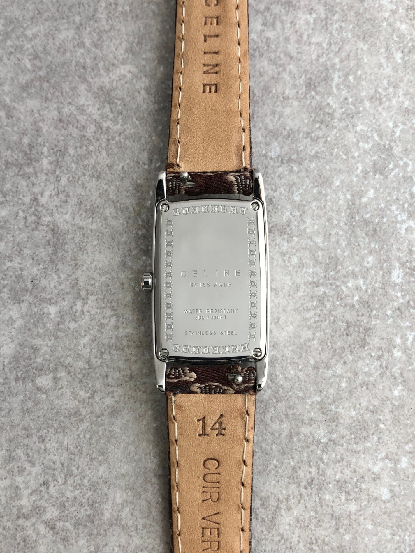 CELINE Macadam Blason Watch Brown Vintage mhphxp