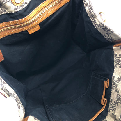 CELINE Blason Canvas Leather Totebag Brown Vintage 28perr