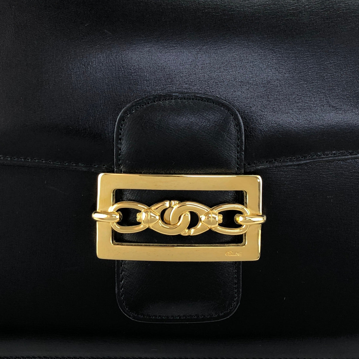 CELINE Horse Bit Shoulder bag Black Vintage jh7wiz