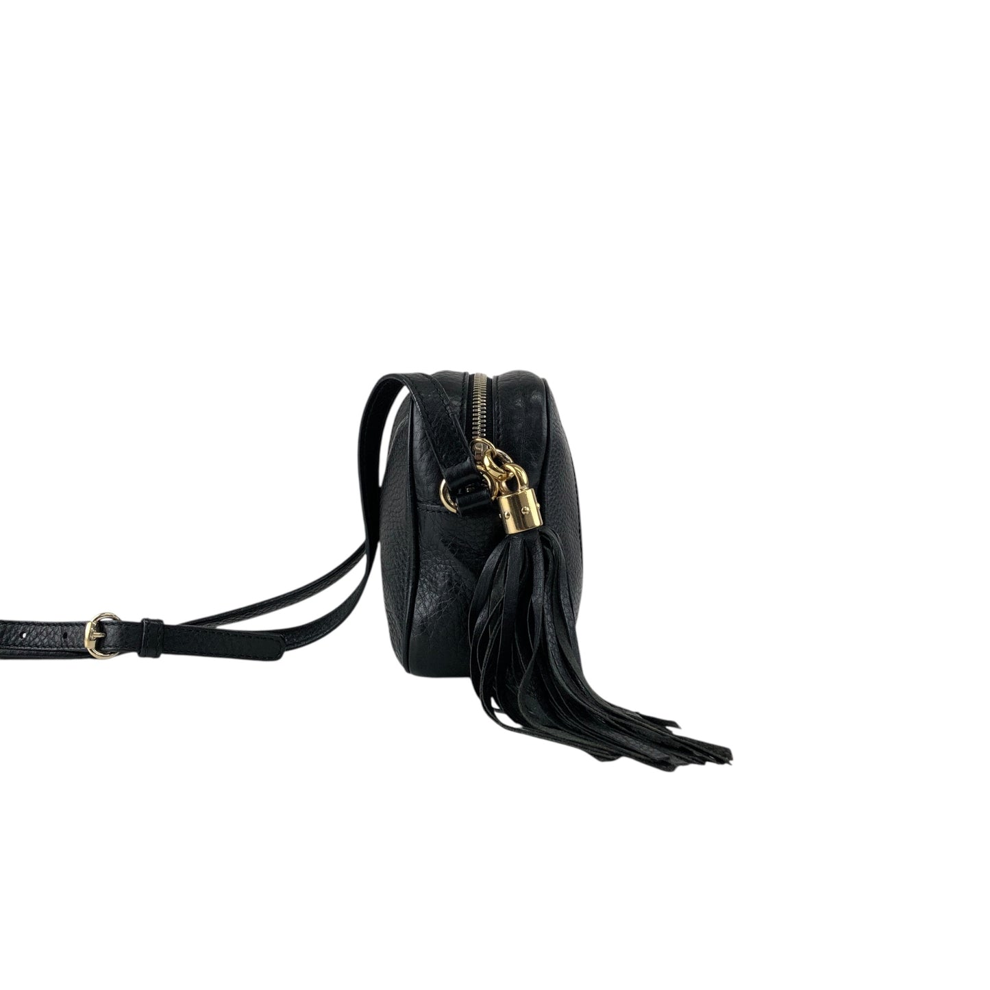 GUCCI Interlocking Tassel Crossbody Shoulder bag Black Vintage svpa7z