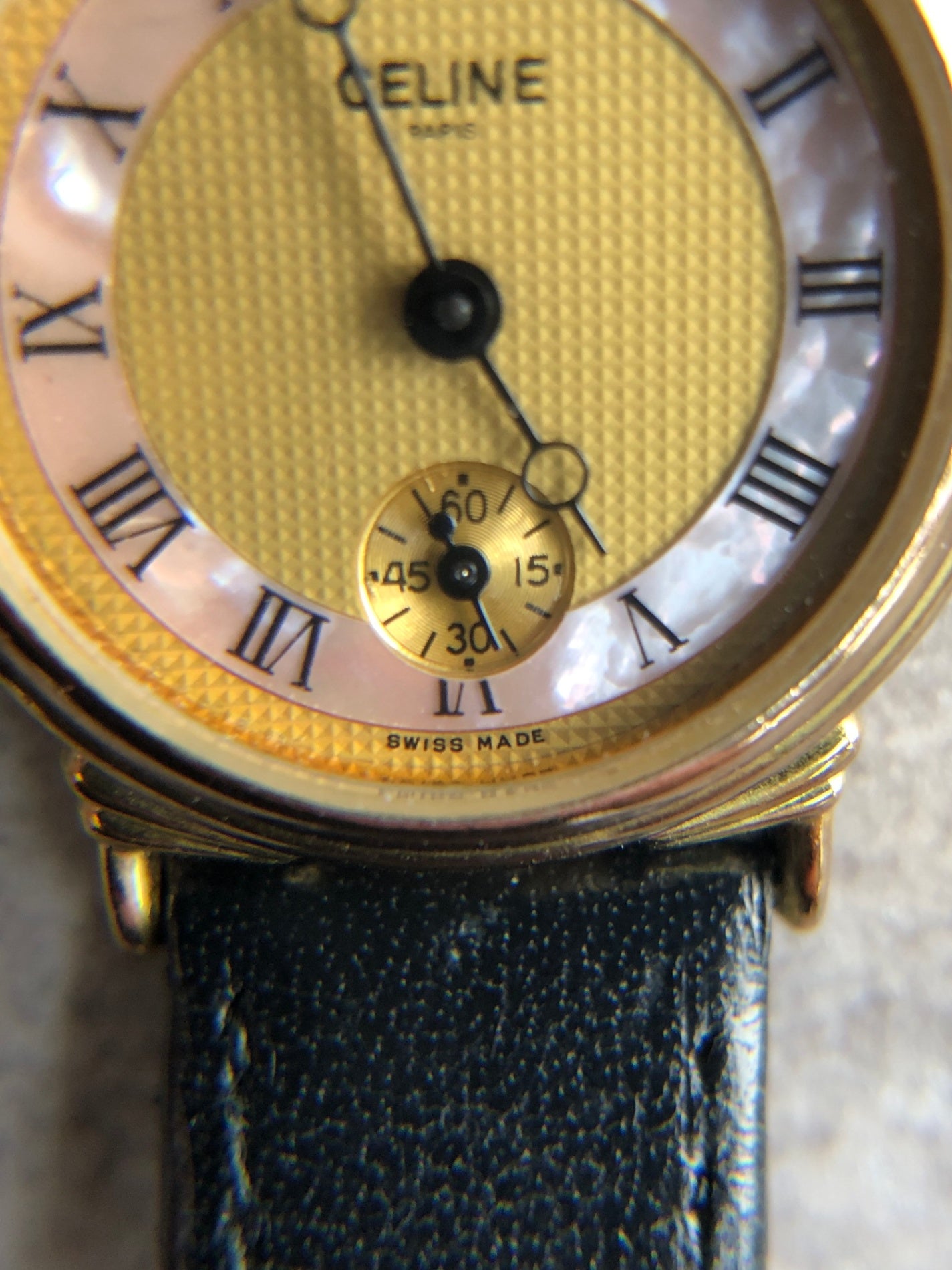 CELINE Quartz Watch Black Vintage 2vpwku