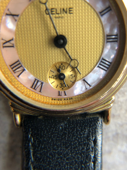 CELINE Quartz Watch Black Vintage 2vpwku