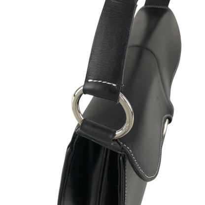 LOEWE Logo Shoulder bag Black Vintage sy8ch6