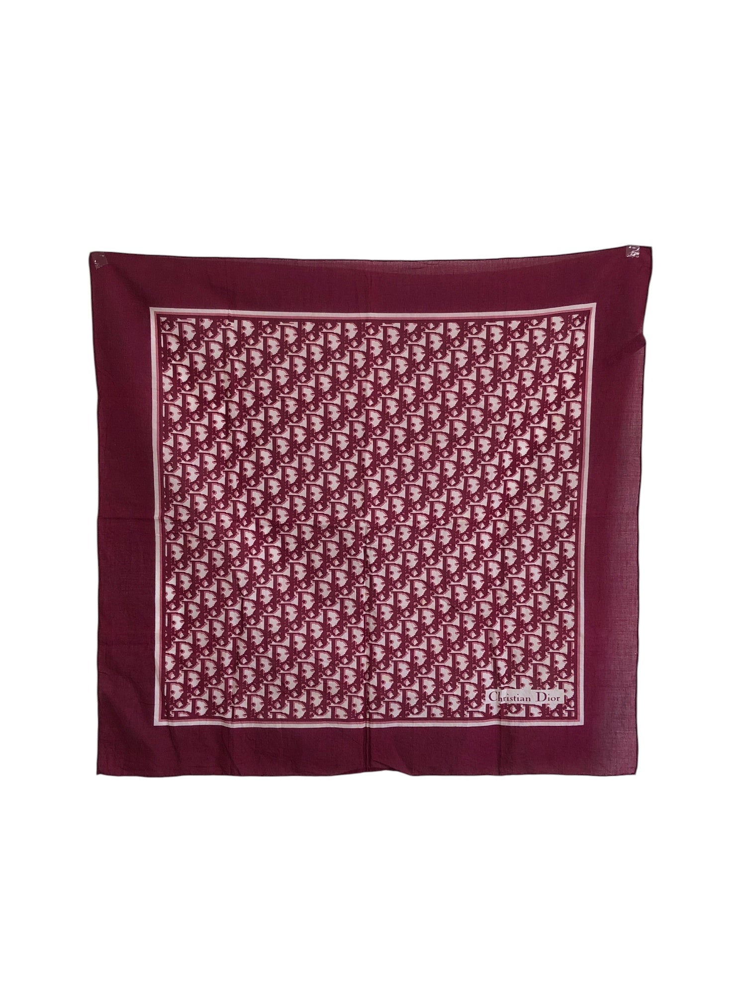 Christian Dior Trotter Silk Scarf Wine red×White Vintage gbe3ga