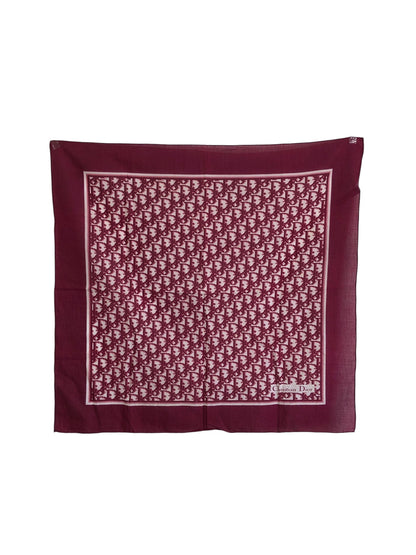 Christian Dior Trotter Silk Scarf Wine red×White Vintage gbe3ga