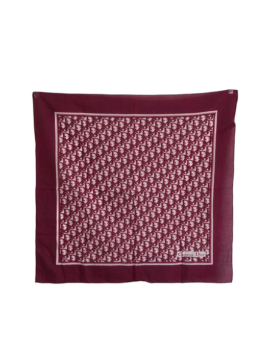 Christian Dior Trotter Silk Scarf Wine red×White Vintage gbe3ga