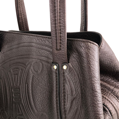 CELINE Blason Handbag Brown Vintage 3gv622