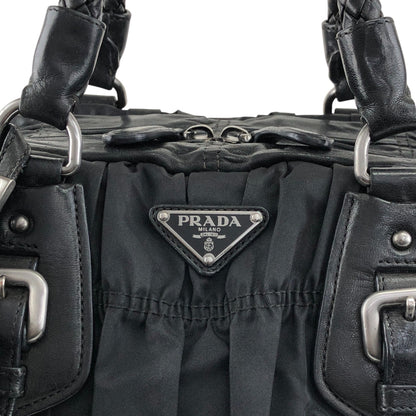 PRADA Triangle Logo Handbag Black Vintage g8wpjj