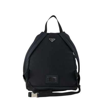 PRADA Tessuto Triangle Logo Double Pocket Backpack Black Vintage bpk4w7