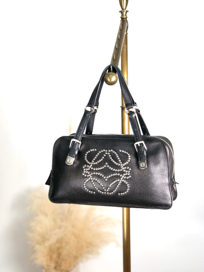 LOEWE Anagram Small Boston bag Handbag Black Vintage ebimhj