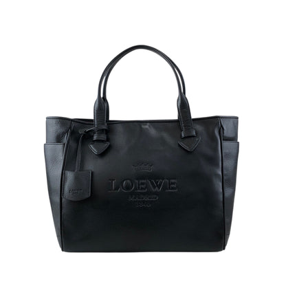 LOEWE Logo Embossed Totebag Black Vintage sfdiue