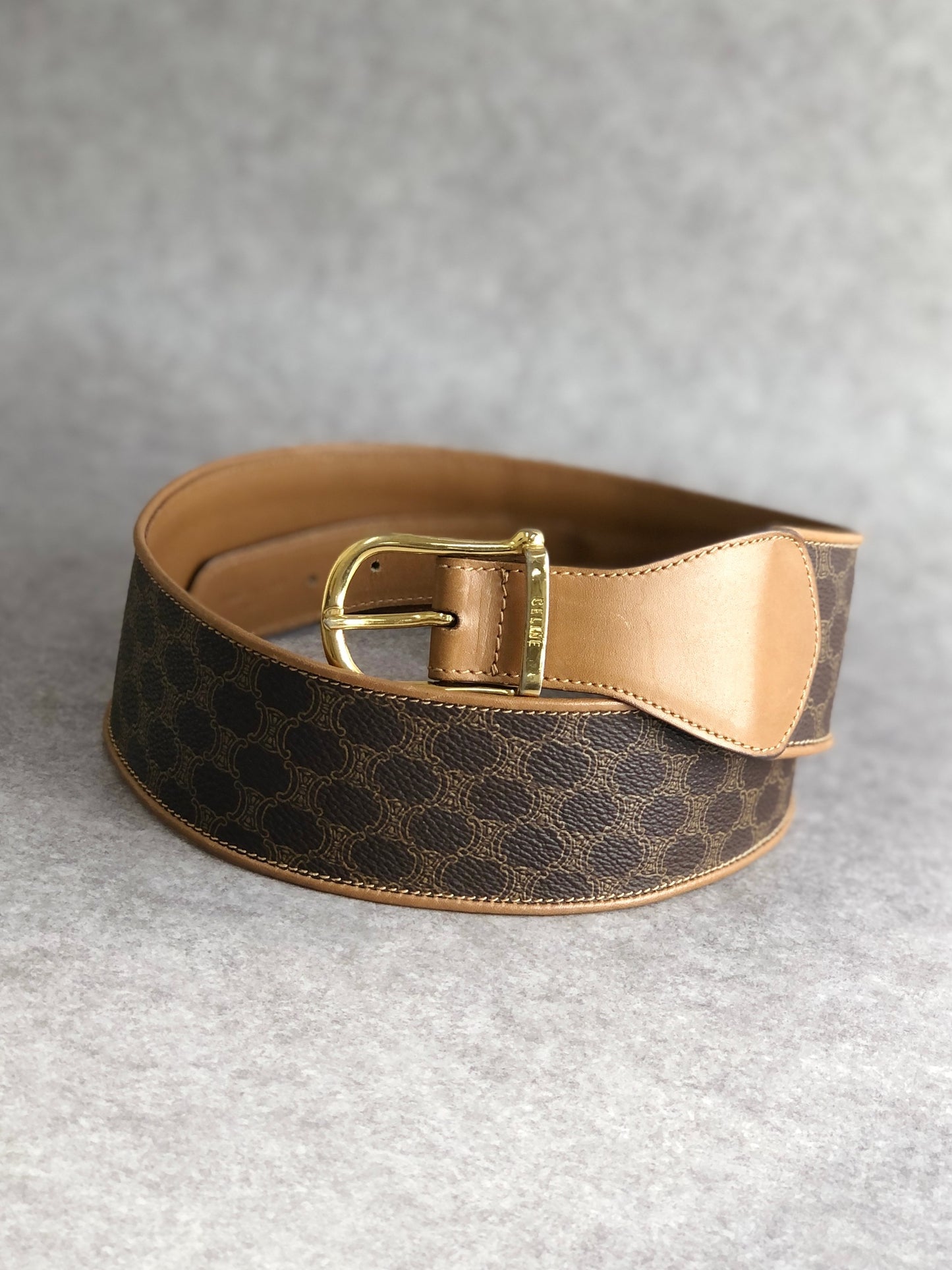 CELINE Macadam Belt Brown Vintage tzt2w3